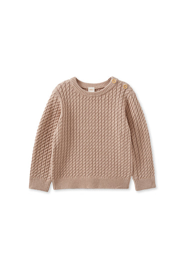 Milky - Mocha Cable Knit Baby Jumper